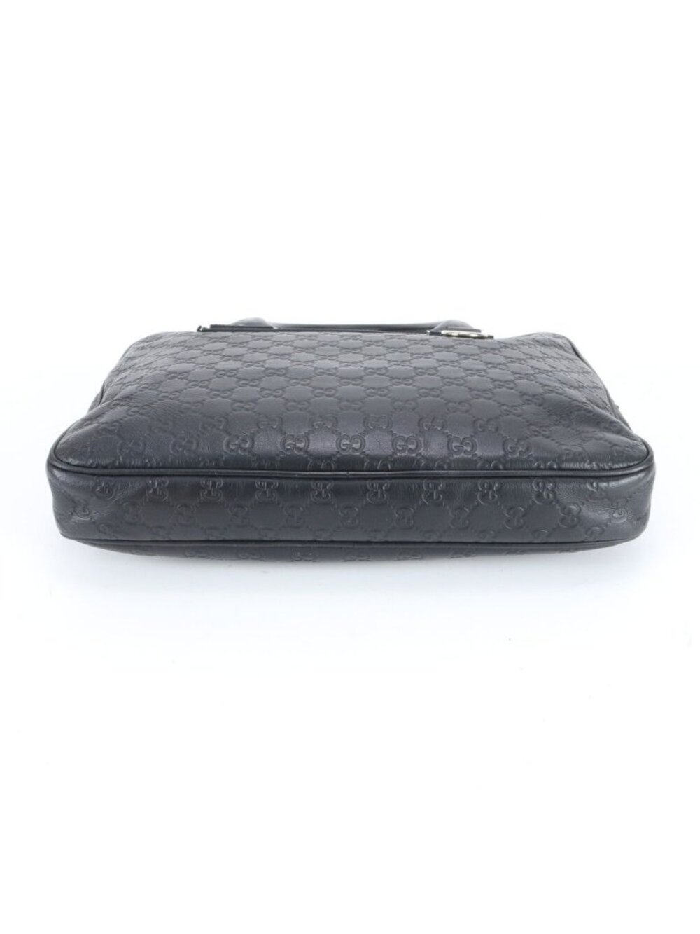 ★SOLD★ Gucci Guccissima Leather Business Document Briefcase Tote Black - Picture 6 of 9